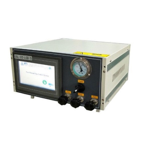 Compact 2 Channel MFC Gas Delivery System with PLC Touch Panel Control- GSL-2Z-LCD-S