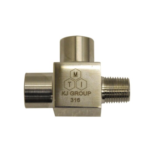 T-Piece with Male 1/8 NPT &amp; Female 1/8 BSPP Fitting Connector - EQ-TP-1/8BSPP