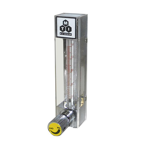 Compact Direct Read Flow Meter, Max 2000 cc/min. with two male fittings - EQ-FM-2000CC
