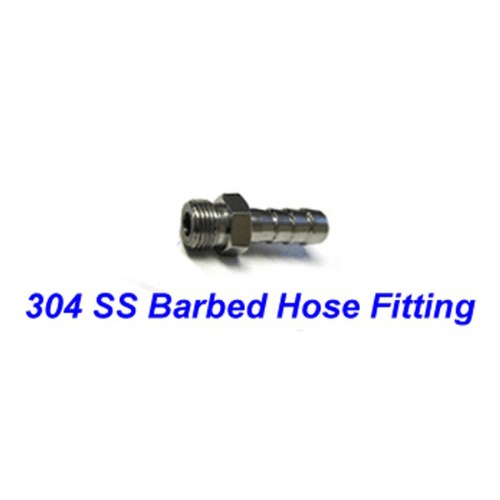 SS 0.32 Inch Barbed Hose Fitting and Hose Clamp , EQ-1/4-Barbed