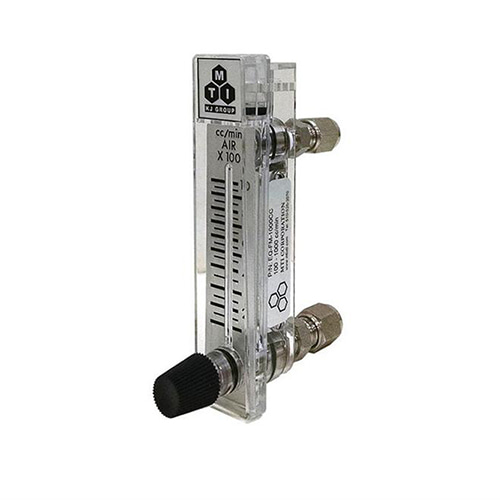 Compact Direct Read Flow Meter, Max 5000 cc/min. with two male fittings - EQ-FM-5000CC-LD