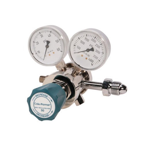 Hydrogen Gas Type Regulator, Two Stage Brass 0-100 psi Analytical Cylinder Regulator - CGA-350-LD