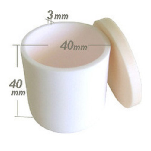 Alumina Crucible: High Purity 40 dia. x 40 H mm Cylindrical with covering lid - EQ-CA-D40H40