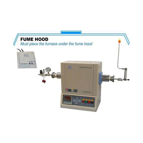 1500°C Compact Hydrogen Gas Tube Furnace with 50mm Alumina Tube and Hydrogen Detector &amp; Shutdown Valve - GSL-1500X-50HG