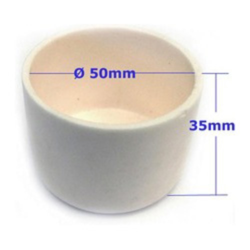 Alumina Crucible: High Purity 50 dia. x 35 H mm Cylindrical - EQ-CA-D50H35