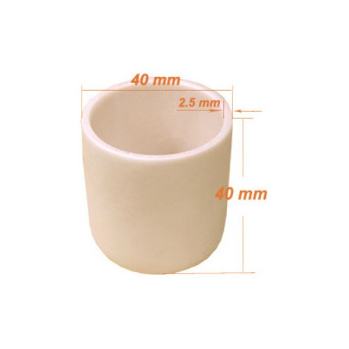 Zirconia Crucible: 40 Dia x 40 H mm Hi-Purity with 4000F Melting Point - EQ-CZ-D40H40