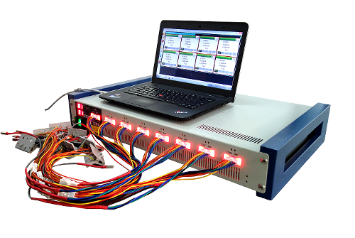 8 Channel Battery Analyzer (0.6 -300 mA, upto 5V w/ Temperature &amp; DCR Measurement - BST8-300-CST