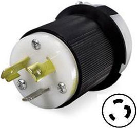 NEMA L6-30P Twist-Lock Plug.30 Amp 250 Volt Nylon housing