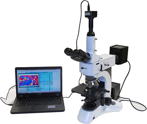 Advanced Metallurgical Microscope with Polarizing Darkfield &amp; Dual Lights + 3.0 MP Digital Camera 40X-1600X - EQ-MM500T-USB 
