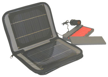 Solar Power: Portable 4W Solar Power charger / Power Pack + 10 pcs AA 1000mAh NiCD cells