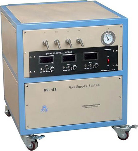 Three Channels Gas Control System for Tube Furnaces with Precision Mass Flowmeters (MFC) and Valves - EQ-GSL-3Z