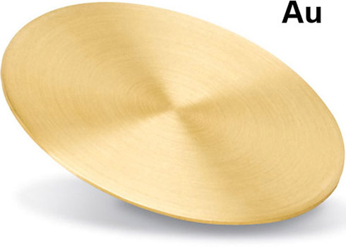 High purity gold (Au) target, 57mm dia x 0.04mm 4N -MK-Target-AU-4