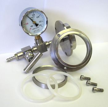 Vacuum Sealing Assembly for Single End 76 mm (3&amp;quot;) dia.Tube with Vacuum Meter/ Valve - EQ-HFL-76