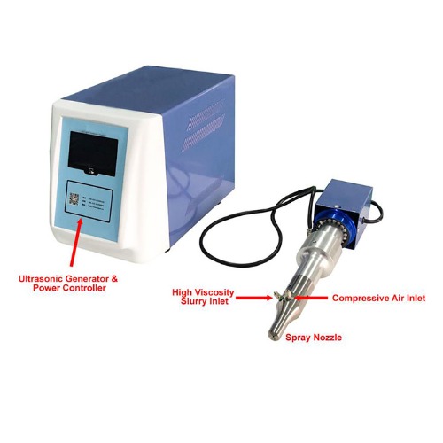 Ultrasonic Spray Nozzle (20 KHz 3.5 KW) with Power Generator for High Viscosity Slurry Spray Pyrolysis - MSK-SP-HVS
