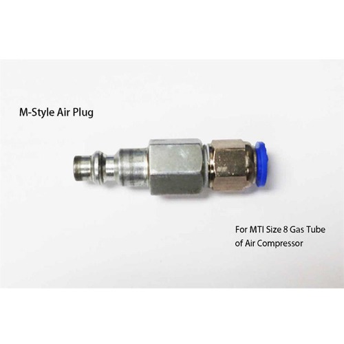 8mm Tube Size to M-Style Air Plug For connecting to Air Compressor, MTI-8MM-MStyle