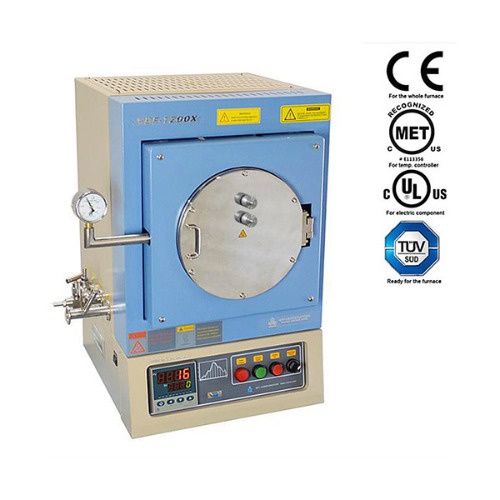 1100°C 7.6 Liter Vacuum Chamber Furnace with feedthrough flange - VBF-1200X-H8
