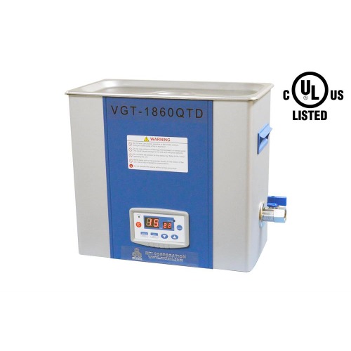 NRTL Certified Heated Ultrasonic Cleaner with Digital Timer 5000 mL - EQ-VGT-1860QTD-LD