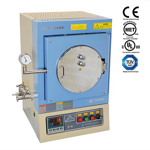 1100C 7.6 Liter Vacuum Chamber Furnace with feedthrough flange - VBF1200XH8