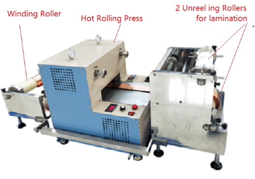Roll to Roll Heating Calender (8&quot; W) up to 110C for Multi-layer Laminating - HRP-03RRL