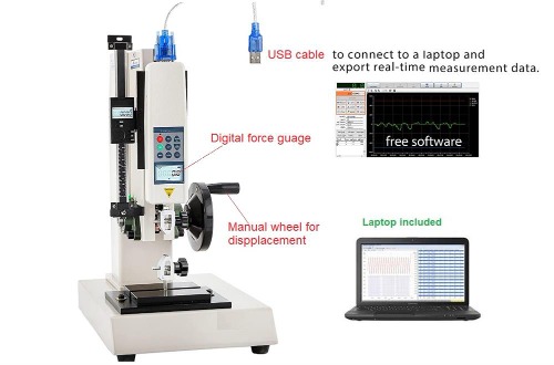 500N Max. Compact Digital Tensile Tester with Laptop and Software - TST-500N