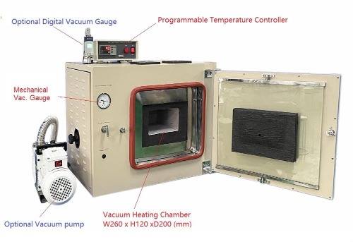 Vacuum Box Furnace (10x8x5&quot; , 6L, 1050°C Max ) w/ Temp Controller - VBF-1050X-H6