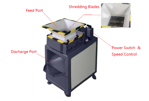 Heavy-duty Shredder w/ Speed Control for All Types of Waste Li-Ion Batteries - E-180