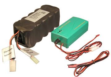 NiMH Battery &amp; Charger Combo: 12V 5000 mAh NiMH Battery Pack + Smart Fast Charger (1.8A)